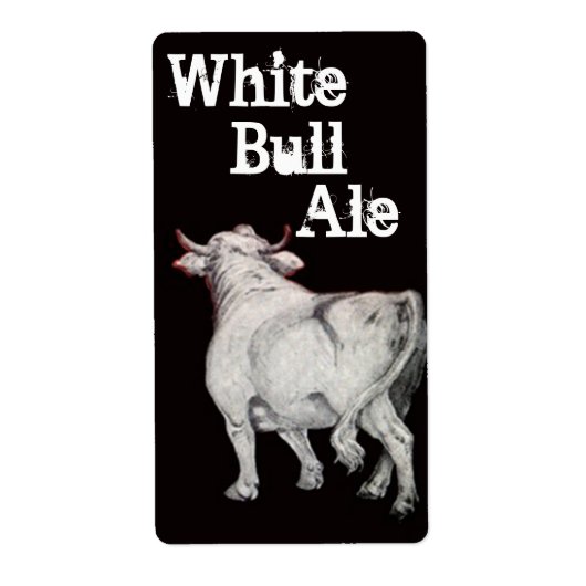 White Bull Ale Homebrewing Bierbrouwflesje Label (Voorkant)