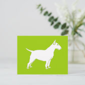 White Bull Terrier Briefkaart (Staand voorkant)