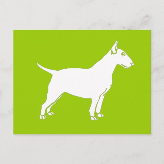 White Bull Terrier Briefkaart (Voorkant)