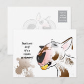 White Bull Terrier Briefkaart "Mode Statement" (Voorkant / Achterkant)