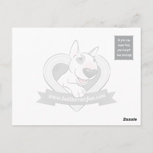 White Bull Terrier Briefkaart "Mode Statement" (Achterkant)