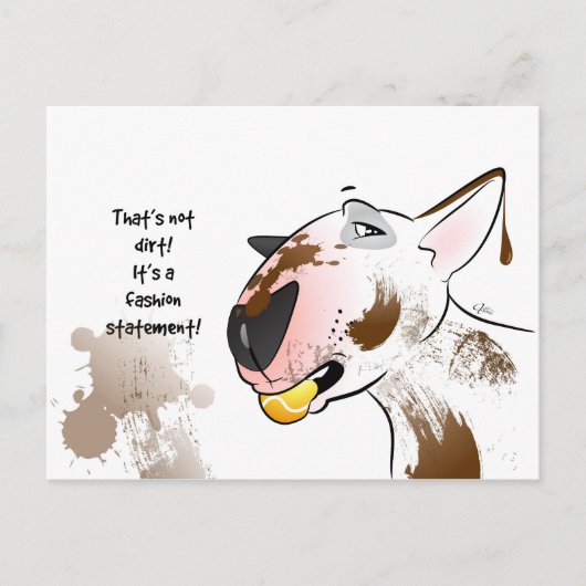 White Bull Terrier Briefkaart "Mode Statement" (Voorkant)