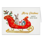 White Bull Terrier Dog-kerstklepkaart (Voorkant Horizontaal)