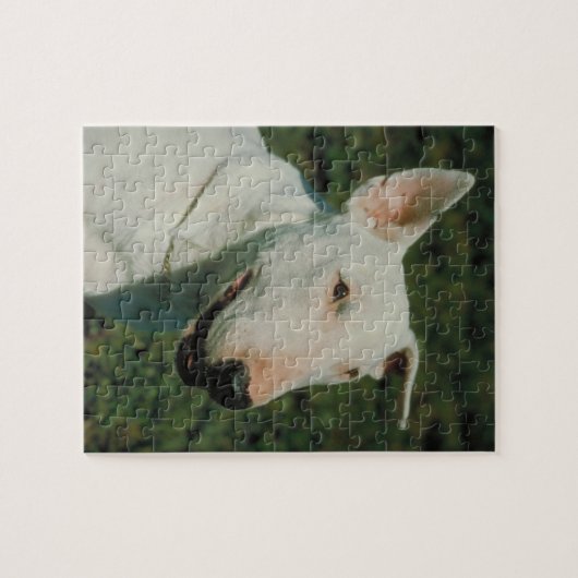 White Bull Terrier Dog Puzzle Legpuzzel (Horizontaal)