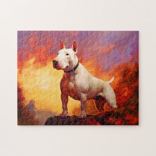 White Bull Terrier Legpuzzel (Horizontaal)