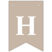 White Bunnies On Beige With Happy Easter Saying Vlaggetjes (Derde vlag)