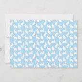 White Bunnies On Blue With Custom Photo Easter Kaart (Achterkant)