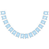 White Bunnies On Blue With Happy Easter Lettering Vlaggetjes (Alle)