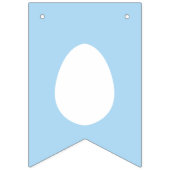 White Bunnies On Blue With Happy Easter Lettering Vlaggetjes (Eerste vlag)