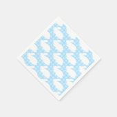 White Bunnies on Pastel Blue Gingham Pattern Servet (Hoek)