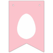 White Bunnies On Pink With Happy Easter Lettering Vlaggetjes (Eerste vlag)