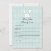 White Bunny Advice for Mouse Baby shower Game Kaart (Voorkant)