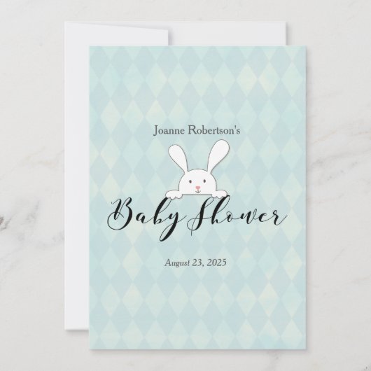 White Bunny Advice for Mouse Baby shower Game Kaart (Achterkant)