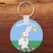 White Bunny and Eggs  Sleutelhanger (Achterkant)