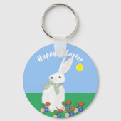 White Bunny and Eggs  Sleutelhanger (Achterkant)
