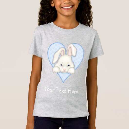White Bunny - Blauw T-shirt (Voorkant)