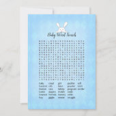 White Bunny Blue Argyle Baby Word Search Game Kaart (Voorkant)
