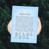 White Bunny Blue Argyle Baby Word Search Game Kaart