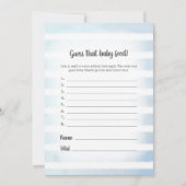 White Bunny Blue denkt dat het Baby-spel Kaart (Voorkant)