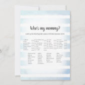 White Bunny Blue, m'n mammie Baby shower-spel Kaart (Voorkant)