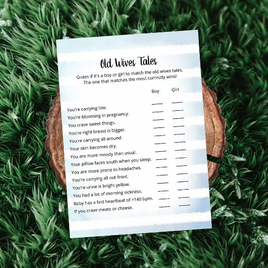 White Bunny Blue Old Wives Tales Game Kaart