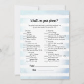 White Bunny Blue wat er op je telefoonspel staat Kaart (Voorkant)