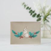 White Bunny Briefkaart (Staand voorkant)