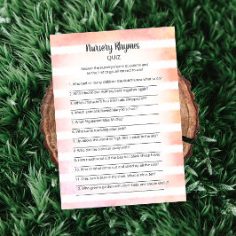 White Bunny Coral Nursery Rhymes Quiz Game Kaart