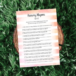 White Bunny Coral Nursery Rhymes Quiz Game Kaart