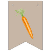 White Bunny Ears And Carrots Happy Easter Beige Vlaggetjes (Eerste vlag)