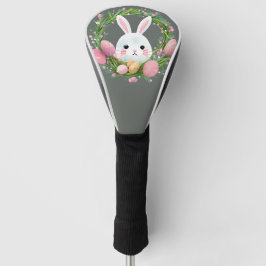 White Bunny Easter Wreath Golfheadcover