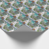 White Bunny Eating Een Ice Cream Cone Cadeaupapier (Hoek)