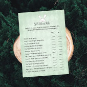 White Bunny Green Argyle Old Wives Tales Game Kaart