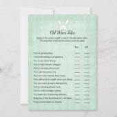 White Bunny Green Argyle Old Wives Tales Game Kaart (Voorkant)