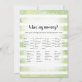 White Bunny Green die mijn mama Baby shower Game i Kaart (Voorkant)