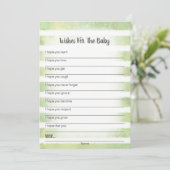 White Bunny Green wil Baby Kaart (Staand voorkant)