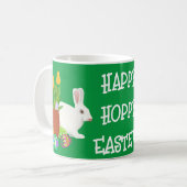 White Bunny Happy Hoppy Pasen Koffiemok (Voorkant links)