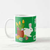 White Bunny Happy Hoppy Pasen Koffiemok (Links)