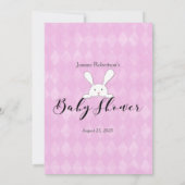 White Bunny Paars Argyle Baby Word Scramble Game Kaart (Achterkant)