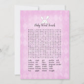 White Bunny Paars Argyle Baby Word Search Game Kaart (Voorkant)