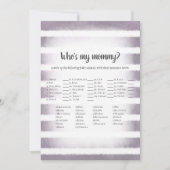 White Bunny Paars, mijn mama Baby shower-spel Kaart (Voorkant)