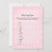 White Bunny Pink Argyle Baby Emoji Afbeeldingen Ga Kaart (Voorkant)