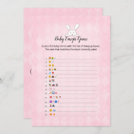 White Bunny Pink Argyle Baby Emoji Afbeeldingen Ga Kaart