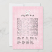 White Bunny Pink Argyle Baby Word Search Game Kaart (Voorkant)