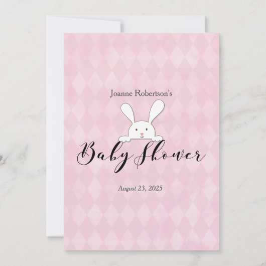 White Bunny Pink Argyle raadt het spel Kaart (Achterkant)