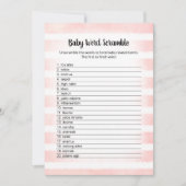 White Bunny Pink Baby Word Scramble Game Kaart (Voorkant)