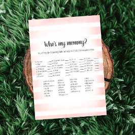 White Bunny Pink, mijn mama Baby shower Game Kaart