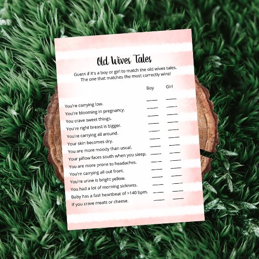 White Bunny Pink Old Wives Tales Game Kaart