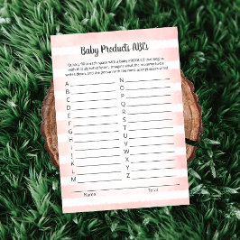 White Bunny Pink Product ABCs Game Kaart