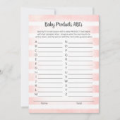 White Bunny Pink Product ABCs Game Kaart (Voorkant)